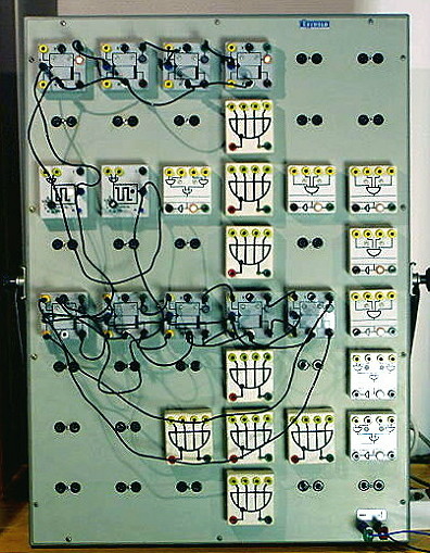 photography of an electronic experimental system for use in schools